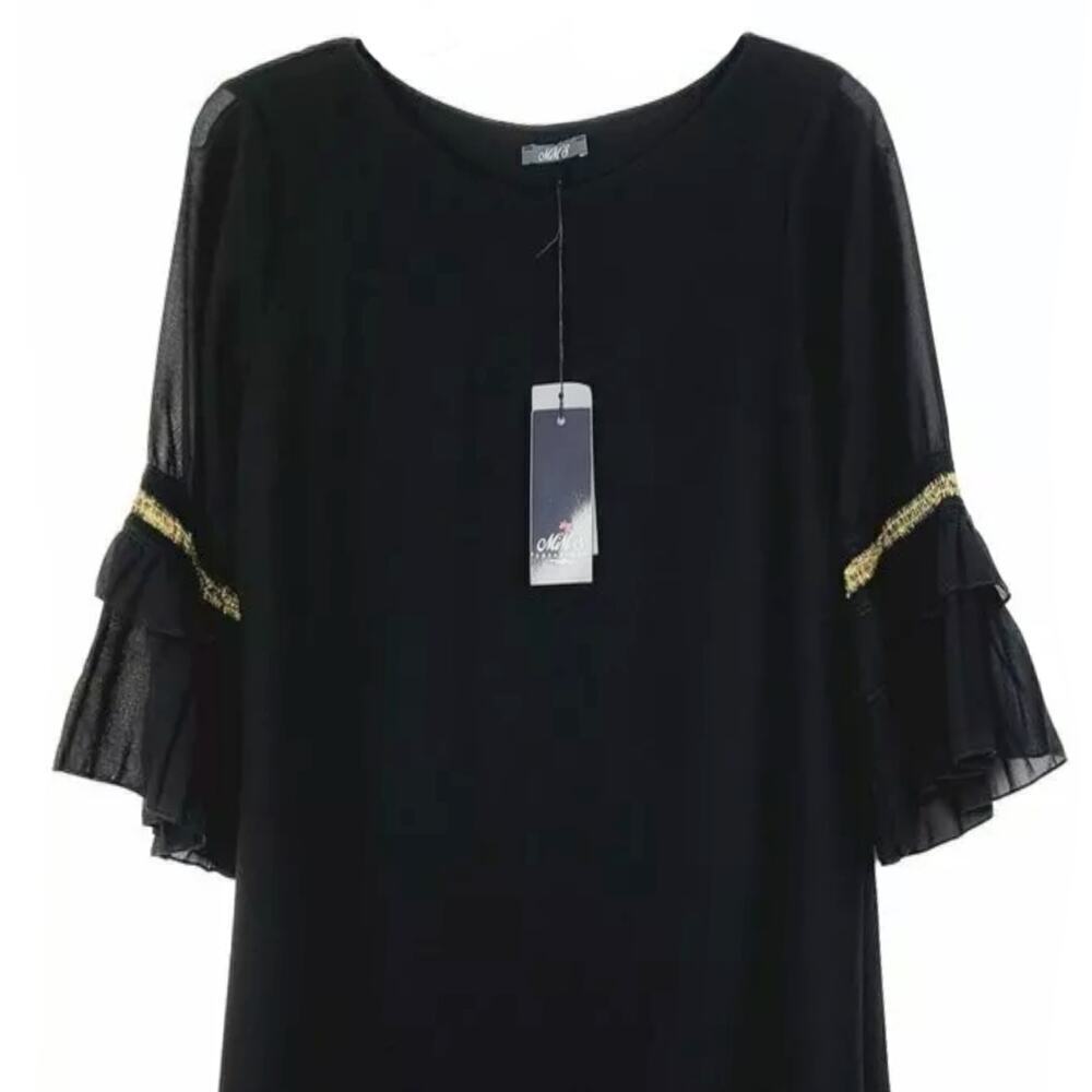 New MIM'S CREAZIONI Made In Italy Sheer Overlay Pleated Cuff Cocktail Mini Dress - Picture 6 of 10